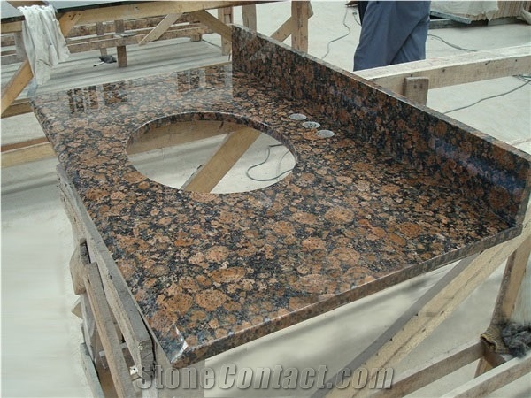 Baltic Brown Granite Vanity Top, Bevel Top Bath Top Set, for Hotel