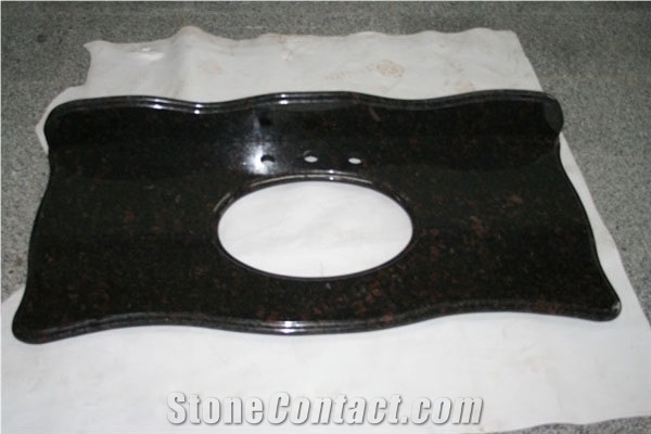 Black Galaxy Granite Engineering Bath Tops & Vanity Tops,Black Granite Bathroom Vanity Top, Under Mount Sink Cutting Out, for Hotel, Apartment, Condo, Supermarket
