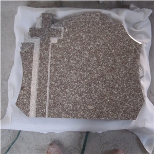 Cheaper Price G664 Granite Tombstone & Monument for Poland Market,Luoyuan Red,Pink Granite Werstern Style & European Style Single Memorials