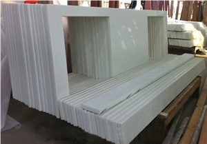 Crystalize Class White Kitchen Countertops,3/8" Radius Finish Engineering Kitchen Countertops