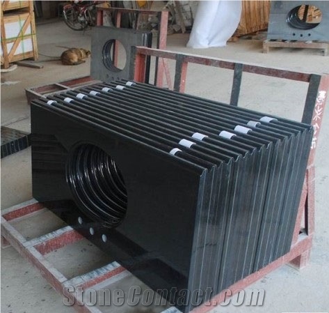 Shanxi Black Granite Vanity Tops,Absolute Black Bath Tops,Dupont Polished Bath Top