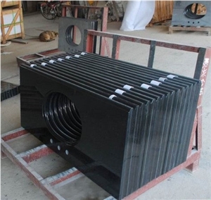 Shanxi Black Granite Vanity Tops,Absolute Black Bath Tops,Dupont Polished Bath Top