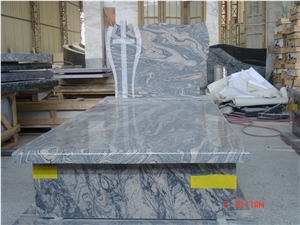 China Juparana,Color Fantacy Tombstone,Gravestone,Headstone,European Style Tombstone
