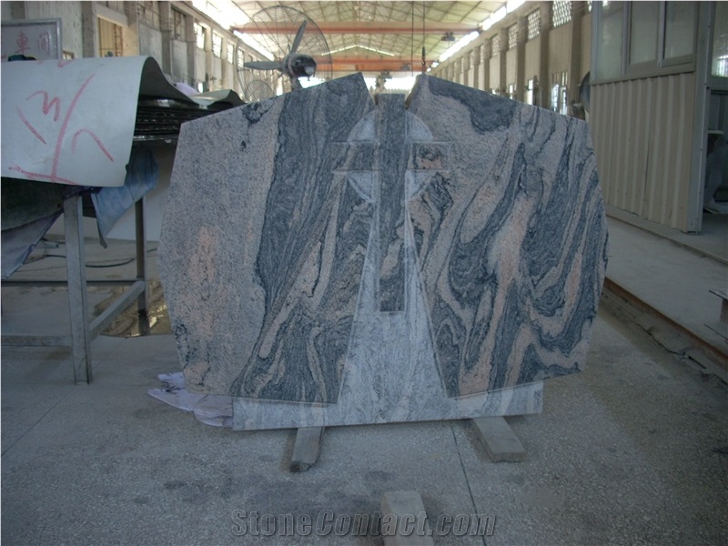 China Juparana,Color Fantacy Tombstone,Gravestone,Headstone,European Style Tombstone