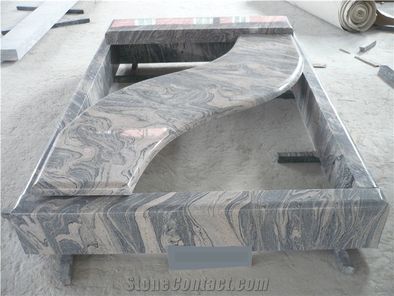 China Juparana,Color Fantacy Tombstone,Gravestone,Headstone,Spary White Granite Tombstone
