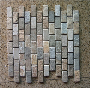 Floor Mosaic,Slate Mosaic,China Multicolor Slate Mosaic