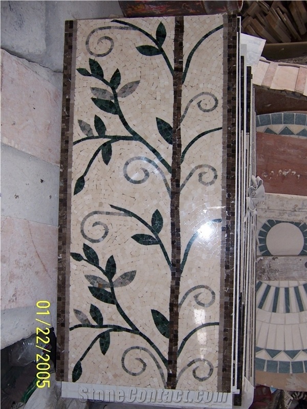 Marble Mosaic,Green Mosaic Pattern,China Green Mosaic,Polished Mosaic