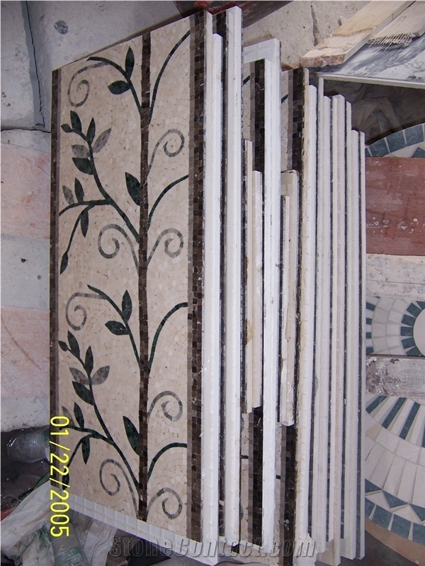 Marble Mosaic,Green Mosaic Pattern,China Green Mosaic,Polished Mosaic