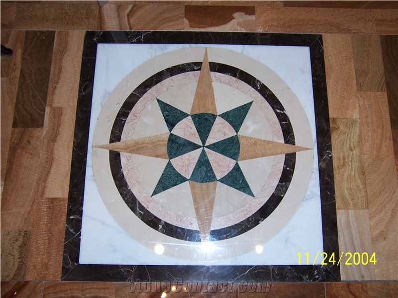 Marble Mosaic Waterjet(Wm26),Square Medalllions
