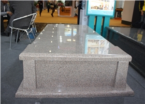 Mengshan Pink Flower Granite Gravestone & Headstone