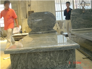 Multicolor Green Granite Monument & Tombstone,European Style Tombstone