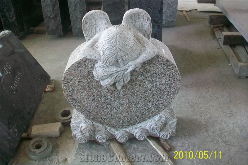 Red G361 Granite Tombstone & Monument,Wulian Flower Granite Tombstone