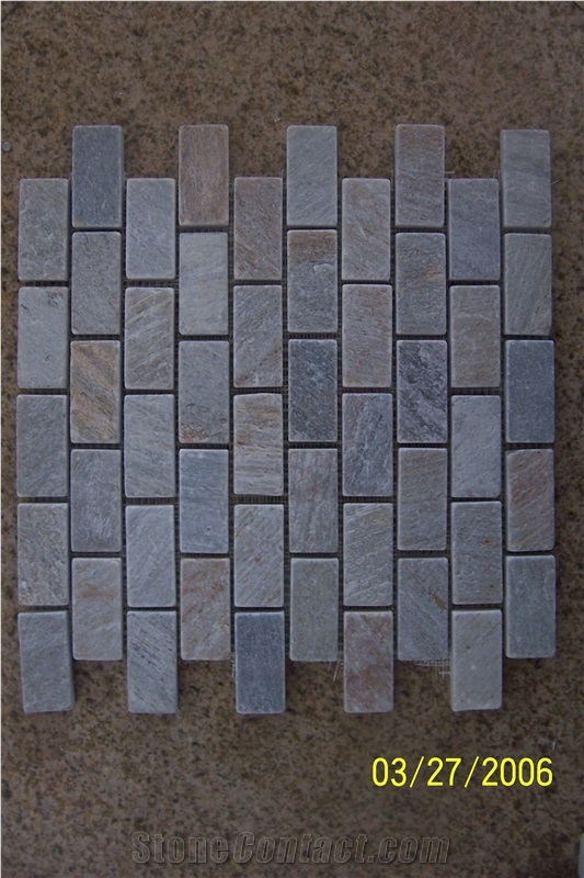 Slate Mosaic,China Multicolor Slate Mosaic,Floor Mosaic