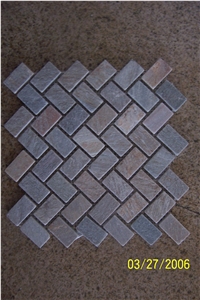 Slate Mosaic,China Multicolor Slate Mosaic,Floor Mosaic