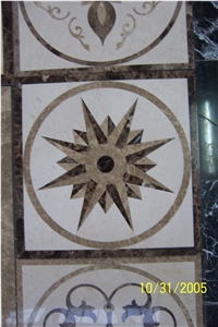 Square Waterjet Medallions(Wm06),Marble Stone Medallions