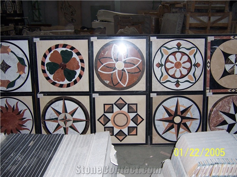 Square Waterjet Medallions(Wm06),Marble Stone Medallions