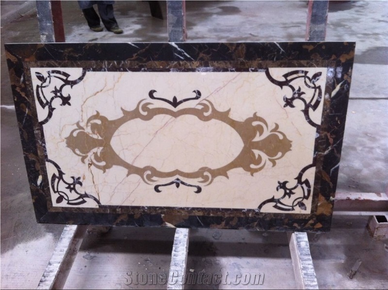 Waterjet Inlay Pattern Rectangle(Wm19),Marble Waterjet Medallions