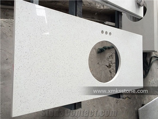 Artificial Quartz Manmade Quartz Bathroom Vanity Top, Custom Engineering Bath Top Set