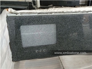 G654 Sesame Black Dark Grey Granite Kitchen Countertop, Custom Countertop, Engineering Countertop