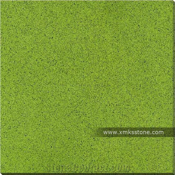 Green Manmade Quartz Artificial Quartz Big Slab, Half Slab, Tiles, Cut to Size, Fs-412/Early Spring