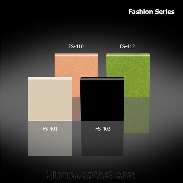Green Manmade Quartz Artificial Quartz Big Slab, Half Slab, Tiles, Cut to Size, Fs-412/Early Spring