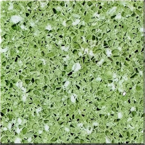 Green Manmade Quartz Artificial Quartz Big Slab, Half Slab, Tiles, Cut to Size, Mh-304/Dream Green