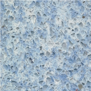 Light Blue Manmade Quartz Artificial Quartz Big Slab, Half Slab, Tiles, Cut to Size, Mh-301/Dream Orchid