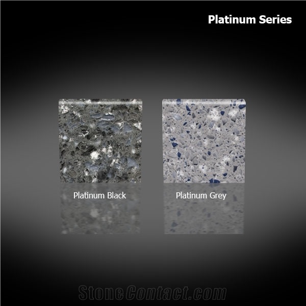 Platinum Grey Manmade Quartz Artificial Quartz Big Slab, Half Slab, Tiles, Cut to Size