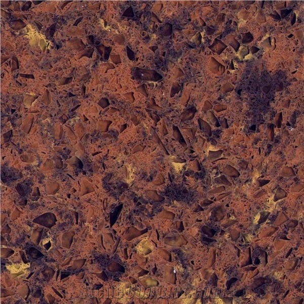 Red Manmade Quartz Artificial Quartz Big Slab, Half Slab, Tiles, Cut to Size, Gf-501/Red Maple Leaf