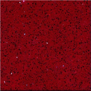 Red Manmade Quartz Artificial Quartz Big Slab, Half Slabs, Tiles, Cut to Size, Zs-208/Starlight Red