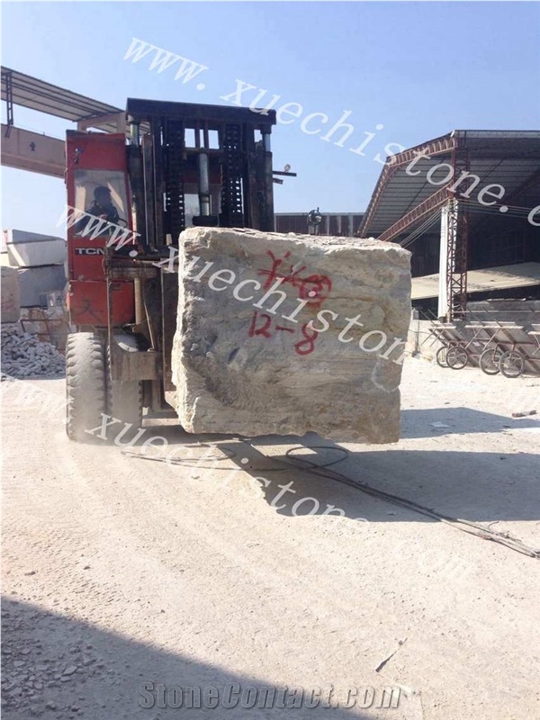 Crystal White Wood Grain Marble Block for Countertops