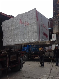 Crystal Wood Grain Marble Stone Blocks, China White Marble