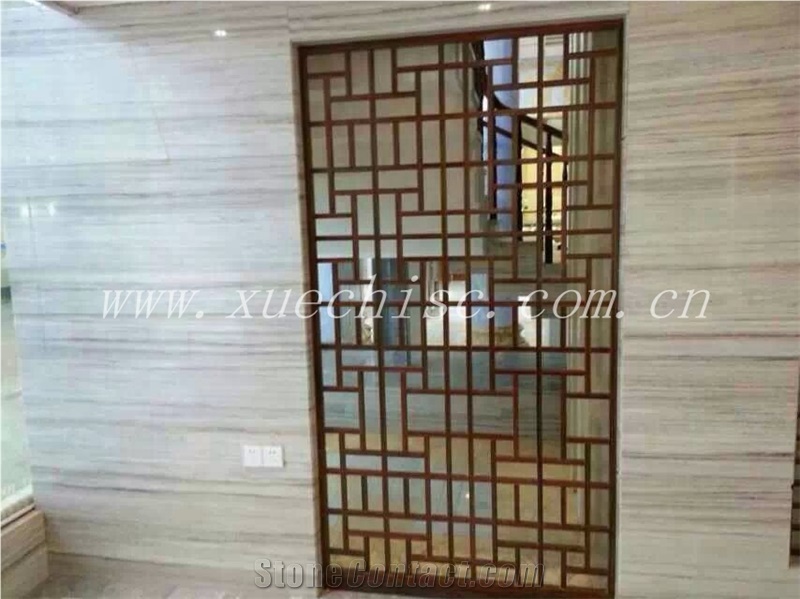 Natural Wooden Marble Block Orgin Of China, Crystal Wood Grain Marble Block