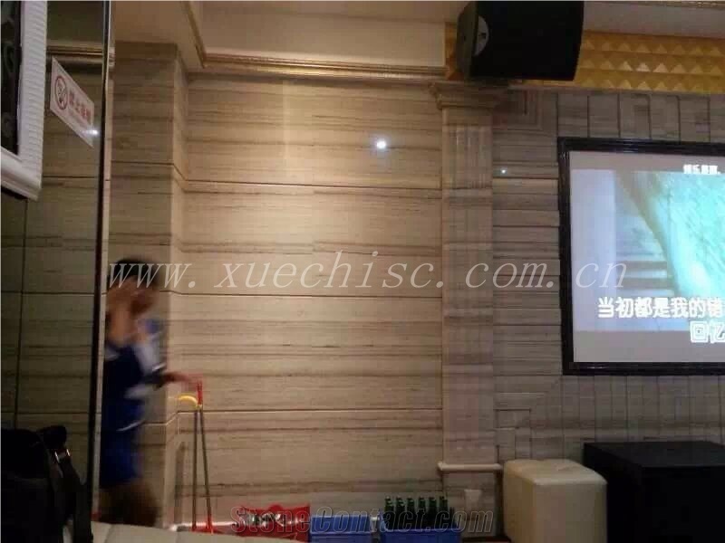 Natural Wooden Marble Block Orgin Of China, Crystal Wood Grain Marble Block