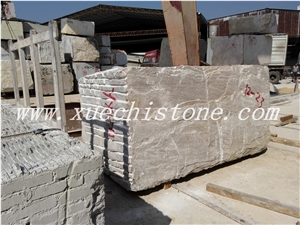 White Wooden Marble Blocks, Crystal Wood Grain White Marble Block