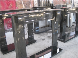 Absolute Black, China Black Granite Fireplace, Shanxi Black Fireplaces