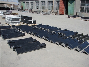 Absolute Black Granite, China Black Granite Flamed Tiles, Shanxi Black Granite Flamed Tiles
