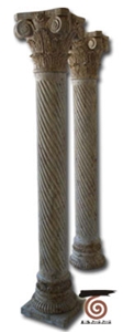 China Beige Travertine Column