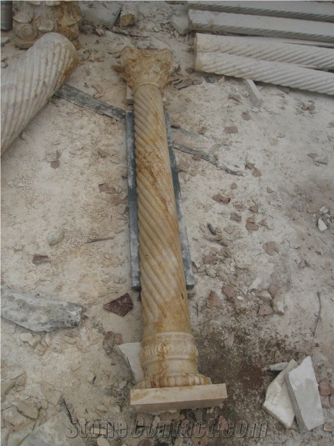 China Beige Travertine Column
