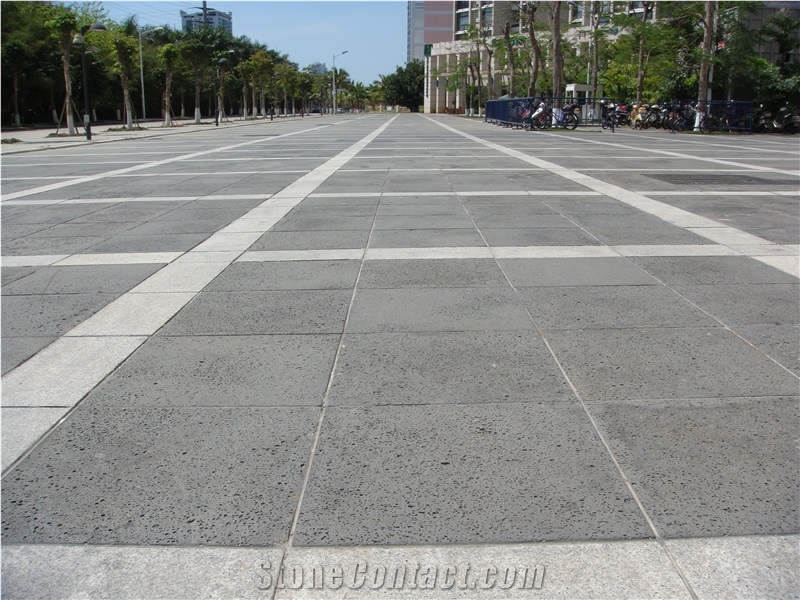 China Black Basalt Lava Stone Tiles