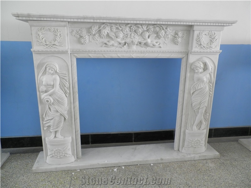 Hand Carved Marble Fireplace China Beige Fireplace Health Modern Style