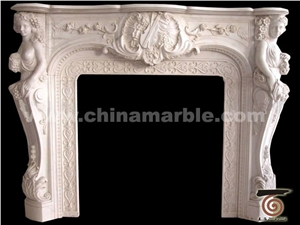 Jade White Marble Fireplace Mantel Hearth Mantal Surround