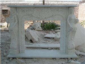 Jade White Marble Fireplace Mantel Hearth Mantal Surround