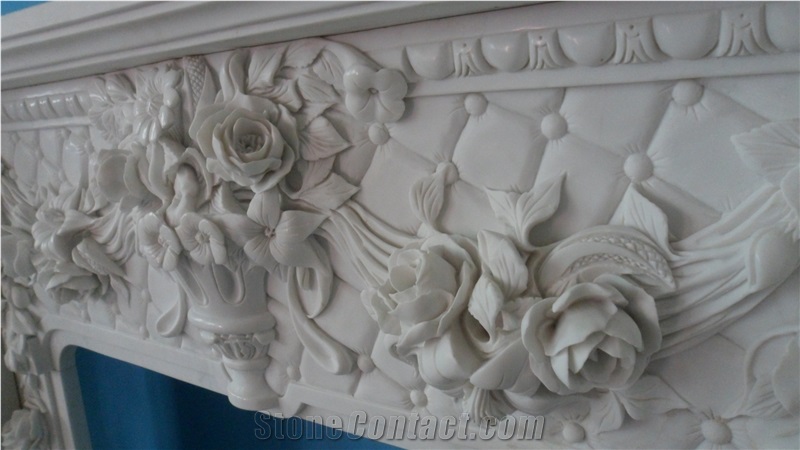 Jade White Marble Fireplace Mantel Hearth Mantal Surround