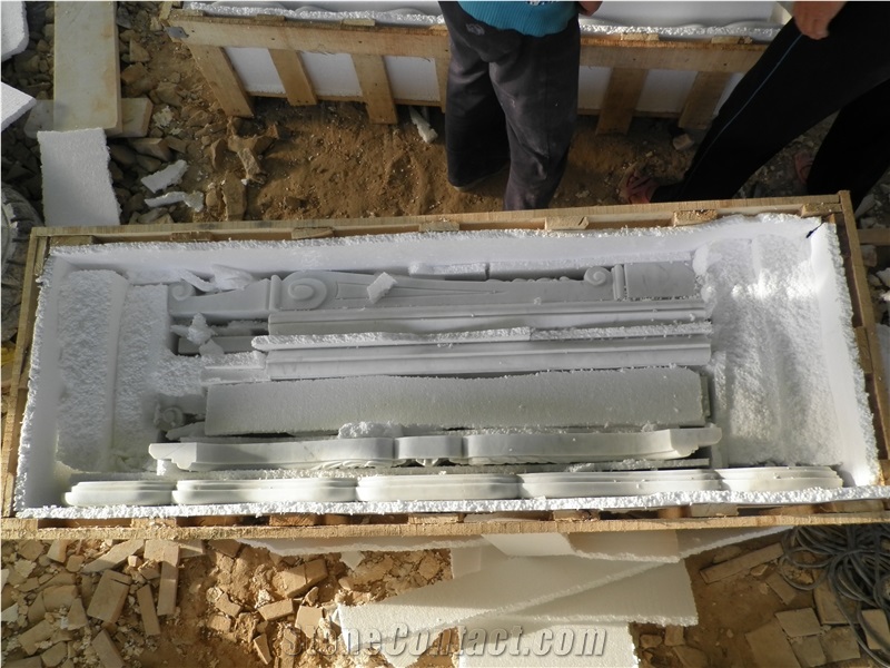 Jade White Marble Fireplace Surround Hearth Hand Carved