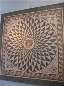 Marble Mosaic Medallion, Brown Marble Medallion