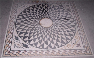 Marble Mosaic Medallion, Brown Marble Medallion