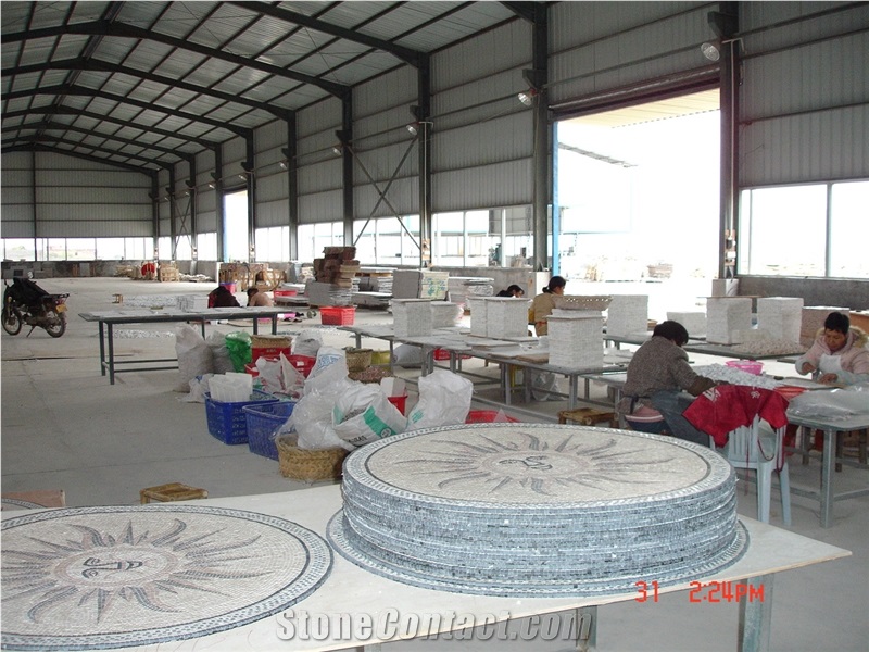 Marble Mosaic Medallion, Brown Marble Medallion