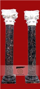 Roman Design Marble Column, Brown Marble Column