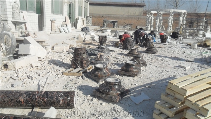 Roman Design Marble Column, Brown Marble Column